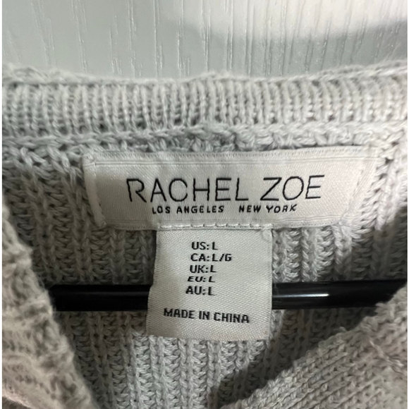 Rachel Zoe Beige Cozy Slouchy Hooded Knit Sweater With Buttons - Picture 3 of 6